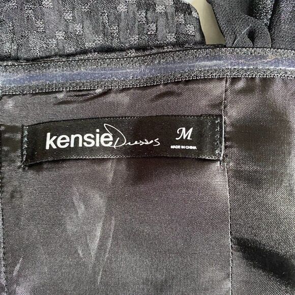 KENZIE A Line Sweetheart Neckline Black Textured Mini Dress with Straps US M - Picture 8 of 9